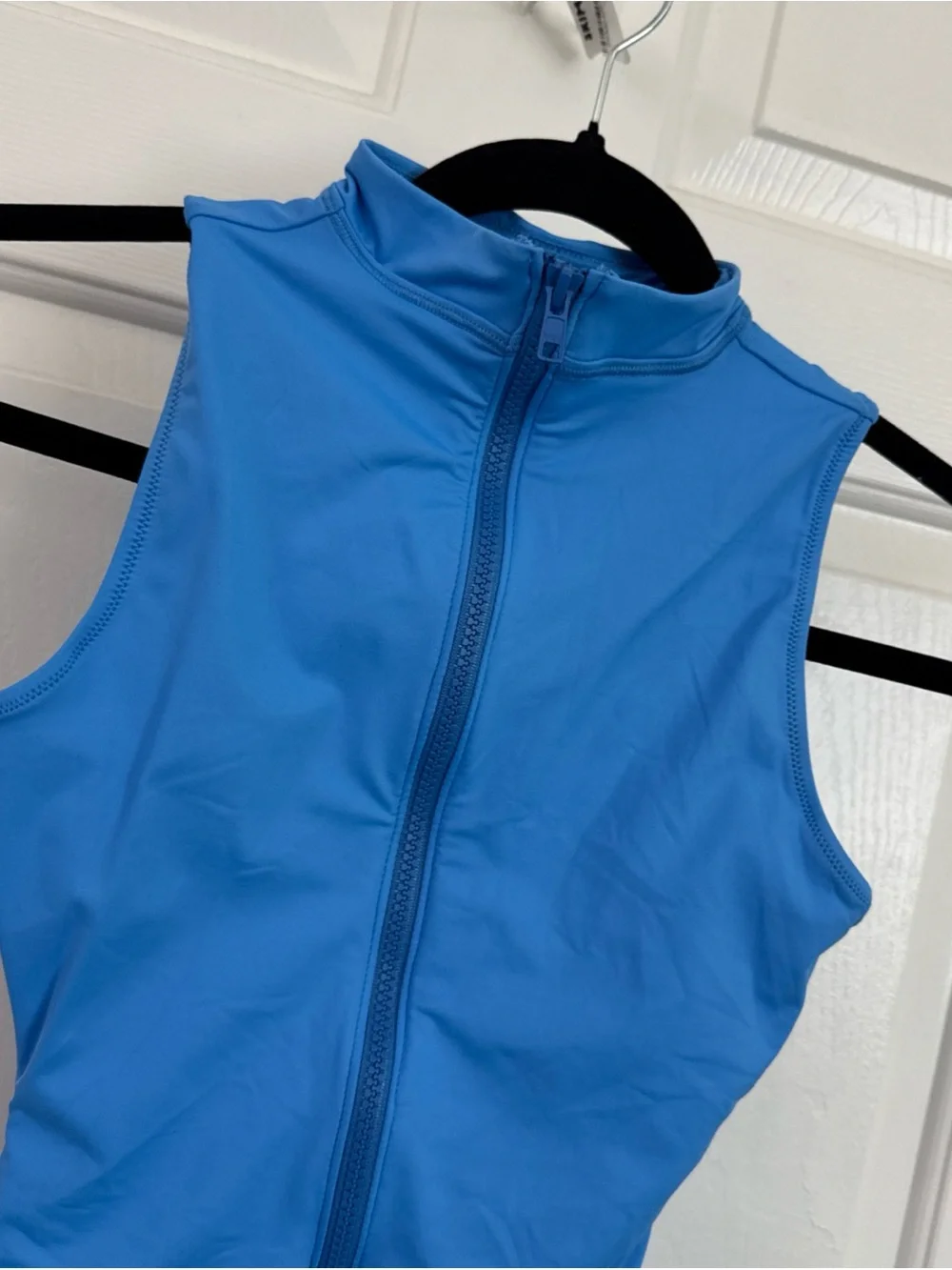 SKIMS Bright Blue Deep V One-Piece Swimsuit
